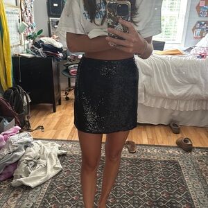 Abercrombie Black Sequin Mini Skirt
